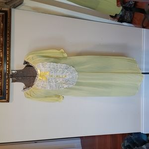 Vintage nightgown nylon Canary yellow